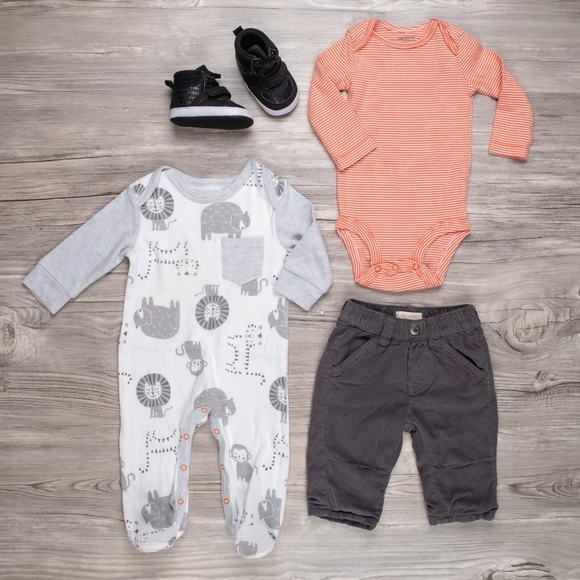 3-6 Months KRICKETS / CARTERS / RENE RAFE 4-PIECE - Picture 2 of 4